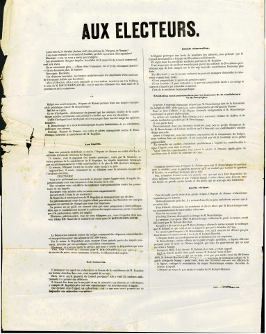 Appel, signé par « un ami de la vérité », appelant à voter pour Ferdinand Kegeljan.