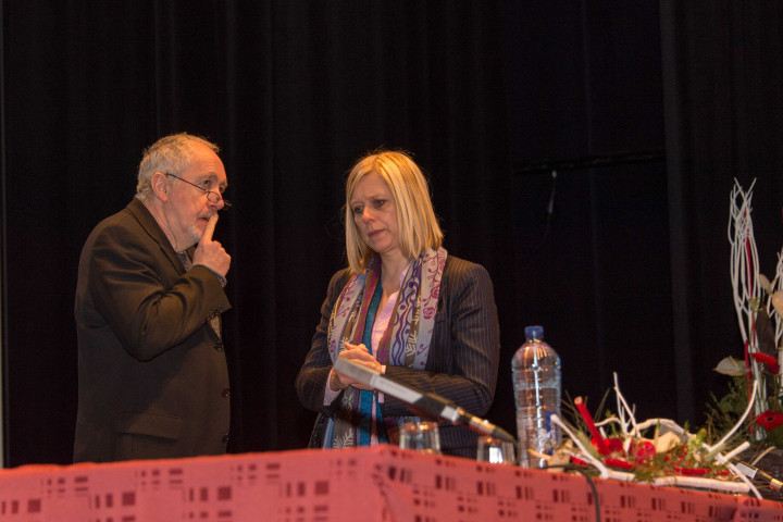 Namur. Wépion. La Marlagne. Conférence sur les évaluations et les perspectives du plan de cohésion sociale, en présence des ministres Tillieux et Furlan.
