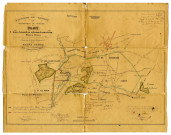 Plan d'une demande en extension de mines de houille Gisantes sous une partie du territoire de Roux Formée par la Société Charbonnière dite du Grand Bordia sous les Communes de Jumet et Gosselies.