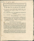 Proclamation du lieutenant-général Auguste Harville de la souveraineté du peuple de Belgique dans le comté de Namur, en vertu du décret de la Convention nationale du 15 décembre 1792.