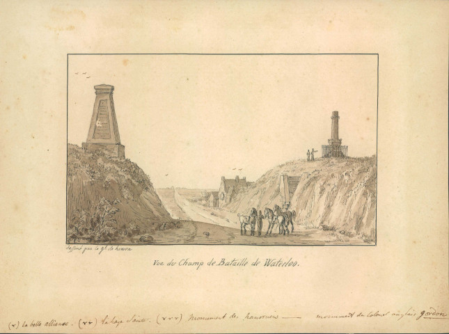 Vue du champ de bataille dessiné par le général de Howen