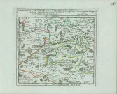 "V. Carte des Ctes. de Haynaut et de Namur, et partie du Lyegeois, où se trouvent Fontaine l'Evêque, Charleroy, Chastellet, Florennes, Walcourt." réalisée par Robert de Vaugondy.