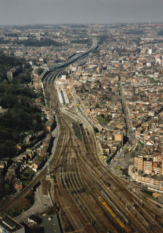 Liège. Evolution du chantier de la future gare TGV des Guillemins.