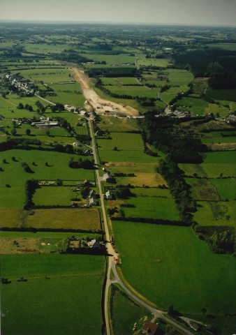 Rocroi (France). Evolution des travaux de la départementale 985avec la RN 5.