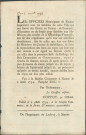 Annonce des officiers municipaux de Namur invitant les habitants qui ont livré des céréales à présenter les bons ou reçus au bureau établi à cet effet. Signé Coppoy.