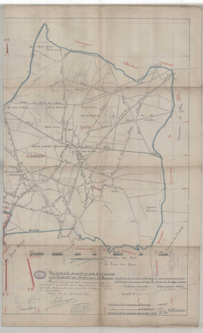 Plan joint à la demande en date du 22 août 1911 de la Société Ame des Charbonnages du Hainaut, propriétaire de la concession d'Hautrage, de pouvoir acquérir la concession de l'Espérance et de pouvoir supprimer les espontes entre les deux concessions.