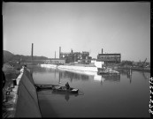 Marchienne-au-Pont. Bassin de virement sur la Sambre.