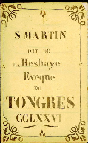 Culte de saint Martin, évêque de Tongres.