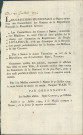 Annonce des officiers municipaux de Namur publiant, à la demande des commissaires des guerres de la République, le texte précisant que l'intention du représentant du peuple Levasseur n'est pas d'exempter "de la réquisition portée précédemment sur le sixième des bestiaux et des chevaux". Signé Coppoy.