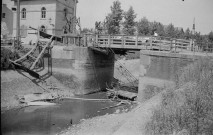 Courcelles. Destruction du pont de la Ferté sur le Canal de Bruxelles-Charleroi.