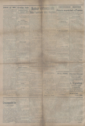 Du 23 novembre 1918 au 28 décembre 1918