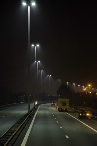 Visé. Cheratte. Photos de nuit de l'autoroute E25.