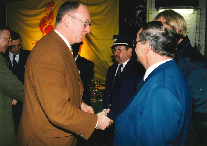 Le Roeulx. Rencontre du Ministre Lebrun et du personnel du MET et de la compagnie CI Centre. (UNESCO).