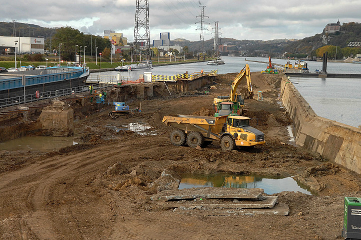 Flémalle. Travaux au barrage d'Ivoz-Ramet.