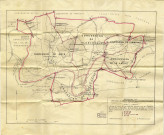 Plan accompagnant la demande des Charbonnages réunis de la Basse Sambre (Société anonyme) établie à Floreffe en vue de réunir en une seule les concessions de Flawinne, de Floreffe, de Floriffoux, de La Lache et de Soye...