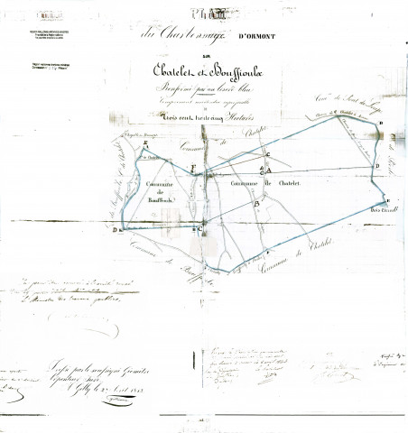 Plan du Charbonnage d'Ormont sur Chatelet et Bouffioulx...