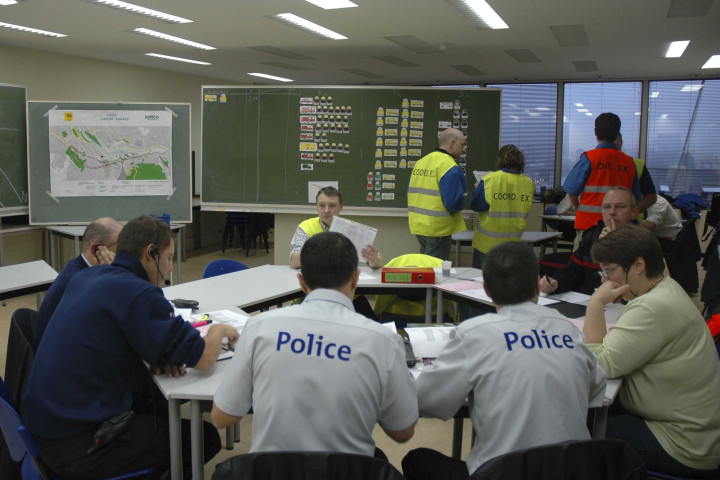 Liège. Cointe. Test catastrophe dans le tunnel de Cointe.