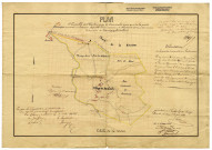 Plan d'ensemble du Charbonnage de Jamioulx ainsi que la partie demandée en extension, laquelle d'une contenance de 3 Ha. 73 a. 70 ca. se trouve sur le territoire de Montigny-le-Tilleul.