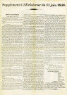 Supplément du journal L'Éclaireur du 13 juin 1848 appelant à voter pour les libéraux.