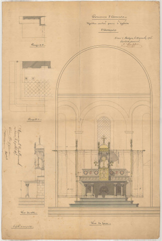 Assenois (Léglise). Maître-autel pour l'église Saint-Quirin.