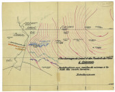 Charbonnages du Levant et des Produits du Flénu à Cuesmes. Modifications aux courbes de niveau à la base des morts terrains.