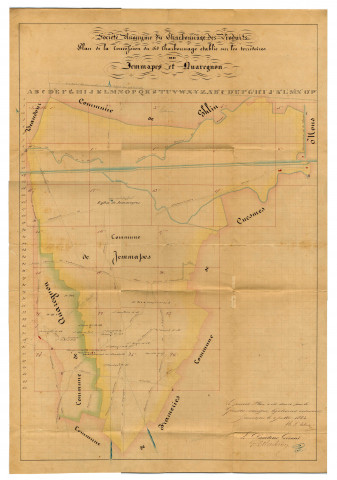 Société Anonyme du Charbonnage des Produits. Plan de la Concession du dit Charbonnage établie sur les territoires de Jemmapes et Quaregnon.