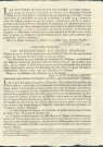 Annonce des officiers municipaux de Namur publiant la proclamation des représentants du peuple français concernant la circulation des assignats et le "discrédit" dont ils sont victimes. Procès-verbal de la rencontre entre les commissaires des guerres Dalbon et Thomas avec les officiers municipaux X. Wasseige et J.D. Mathieu. Signé Coppoy.