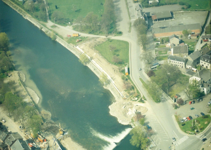 Esneux.Mur anti-crue et station de pompage.