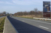 Antoing. Autoroute A8. Panneaux d'informations touristiques: "le trésor des princes de ligne".