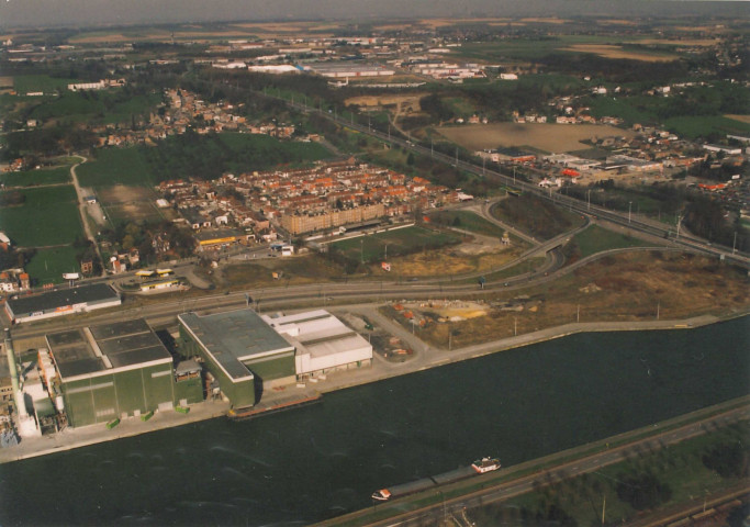 Liège. Ile Monsin. Travaux.