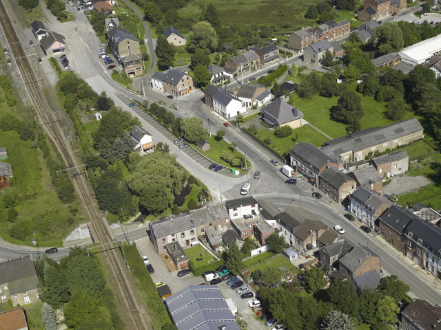 Hotton. Melreux. RN883. Giratoire futur d'accès vers la station SNCB.