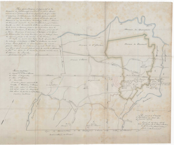 Plan géométrique et figuratif de la Concession du Charbonnage sous le nom du Grand Hornu... Plan joint à l'arrêté de Concession en date du 19 Janvier 1778 copié le 19 mai 1905 aux Archives de l'Etat, à Mons...