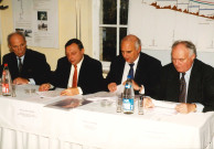 Hastière. Waulsort. Inauguration par M. le ministre Daerden, des deux derniers nouveaux barrages hydrauliques.