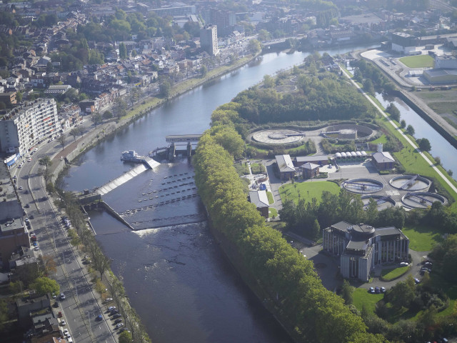Liège. L'Ourthe. Vues aériennes.