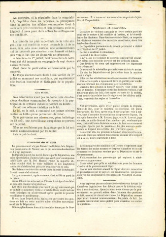 Exemplaire du journal Le Ballottage du 19 août 1872 .