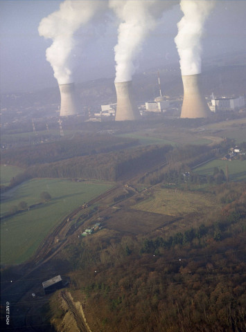 Huy. Chantier de la liaison Tihange-Tinlot.