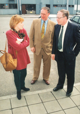 Daussoulx. Visite du Ministre M. Lebrun et survol des futures installations.