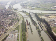 Wandre. Vues aériennes sur la Meuse.