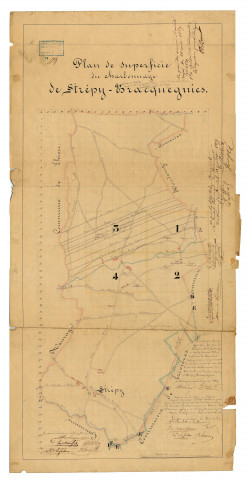 Plan de superficie du charbonnage de Strépy-Bracquegnies.