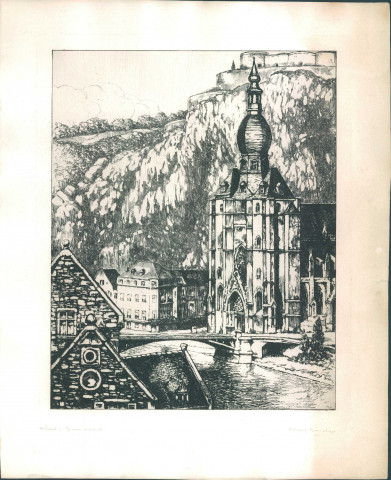 Gravure représentant une vue de Dinant.