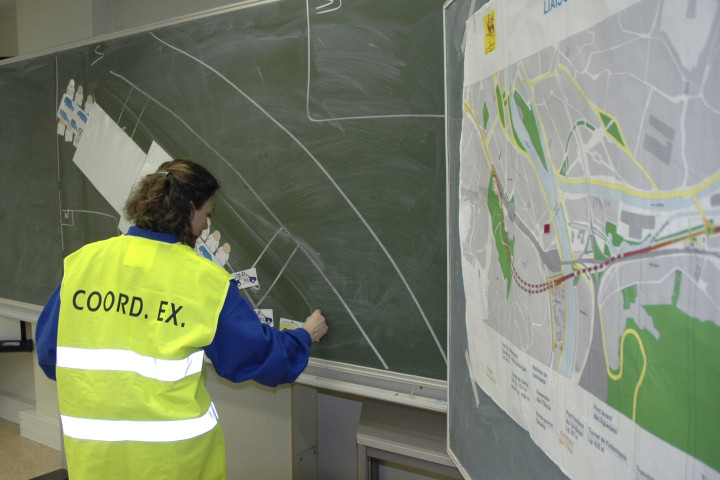 Liège. Cointe. Test catastrophe dans le tunnel de Cointe.