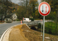 Gesves. Goyet. RN 942. Inauguration par M. le ministre Lebrun de divers aménagements routiers.
