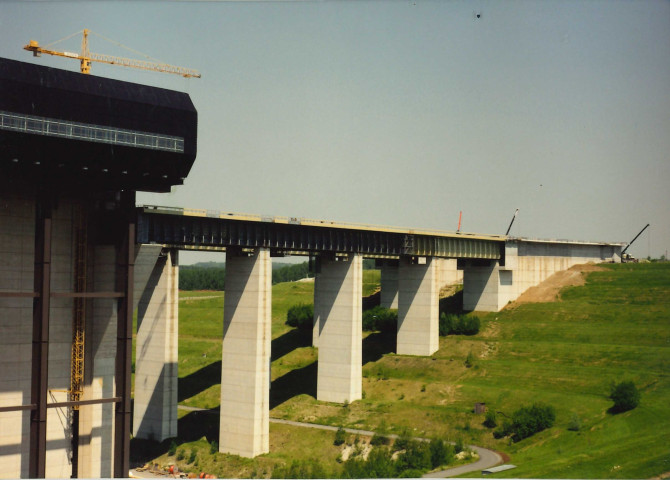 Le Roeulx. Strépy-Thieu. Avancement des travaux de l'ascenseur n°4.