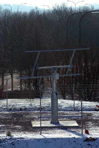 Namur. Daussoulx. Centre PEREX. Pose de panneaux photovoltaïques.