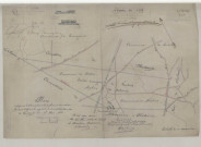 Plan indiquant la délimitation de la surface de concession faisant l'objet de la requête de la Société Charbonnière de Bascoup du 17 Mai 1883.