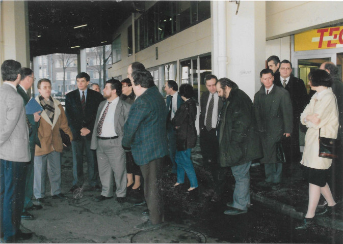 Andenne. Seilles. Visite du Ministre Lebrun à l'atelier central du TEC.