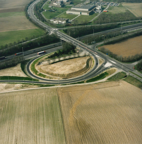 Louvain-la-Neuve. Bretelle d'accès l'autoroute depuis l'université.