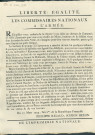 Annonce à la population des commissaires nationaux à l'armée. Signé Philippe Rigaud et Scipion Bexon commissaires.