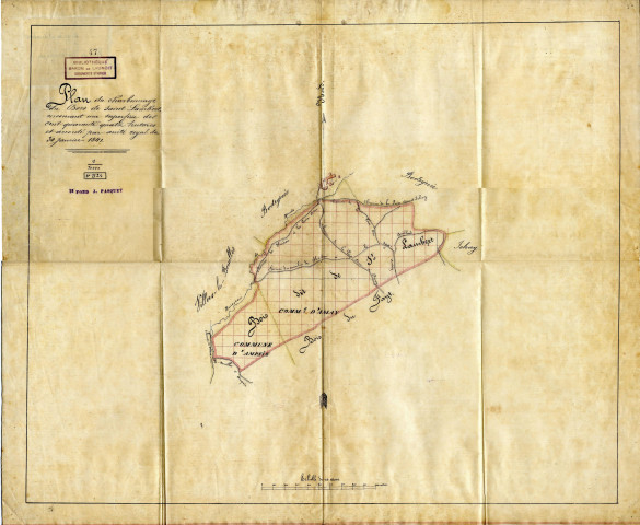 Plan de concession du charbonnage du Bois de Saint-Lambert (Amay).