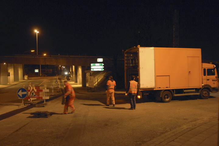 Liège. Angleur. Fermeture de la liaison E25-E40 par sécurité. Abattage d'arbres.